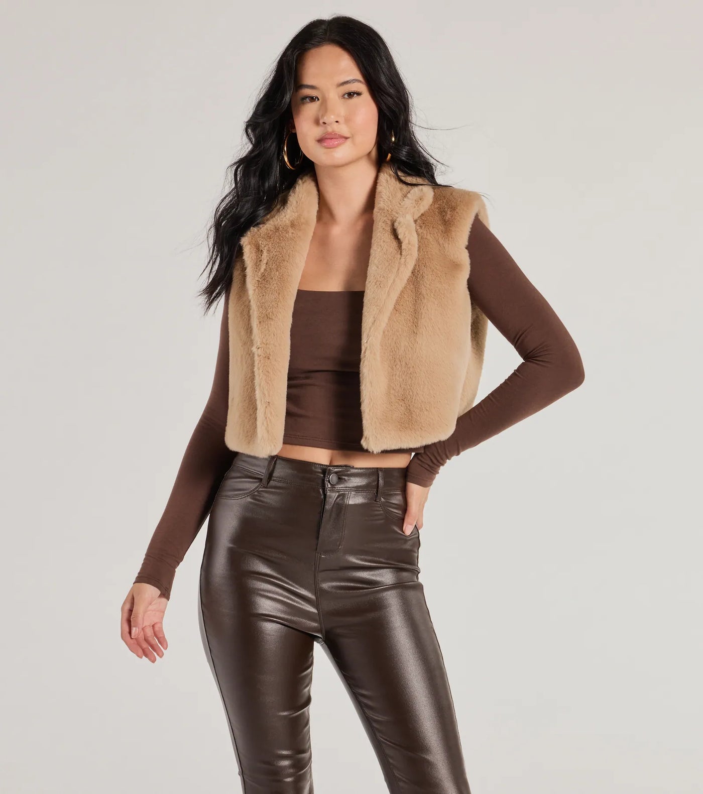 Cozy Glamour Faux Fur Cropped Vest