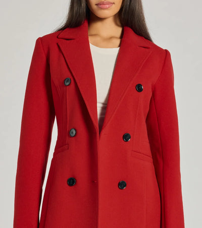 Sophisticated Layers Double-Breasted Faux Wool Trench Coat