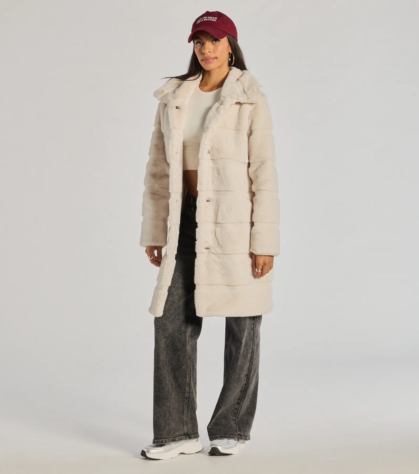 Timeless Glam Faux Fur Trench Coat