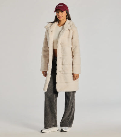 Timeless Glam Faux Fur Trench Coat