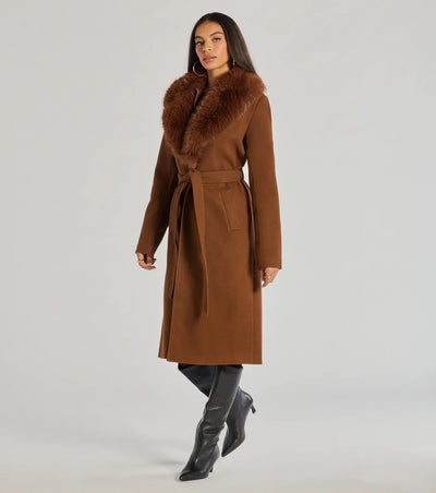 Lavish Layers Faux Wool Trench Coat