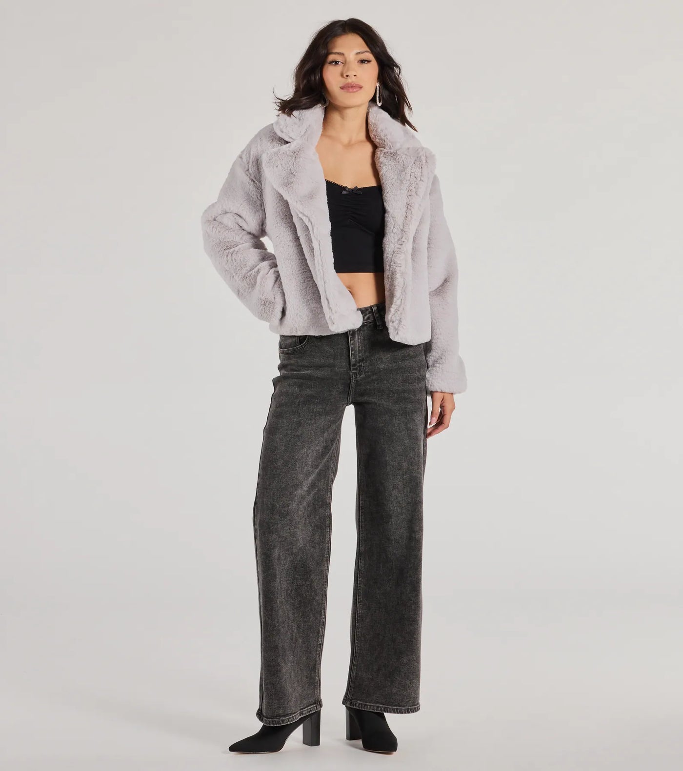 Diva Chic Cropped Faux Fur Jacket