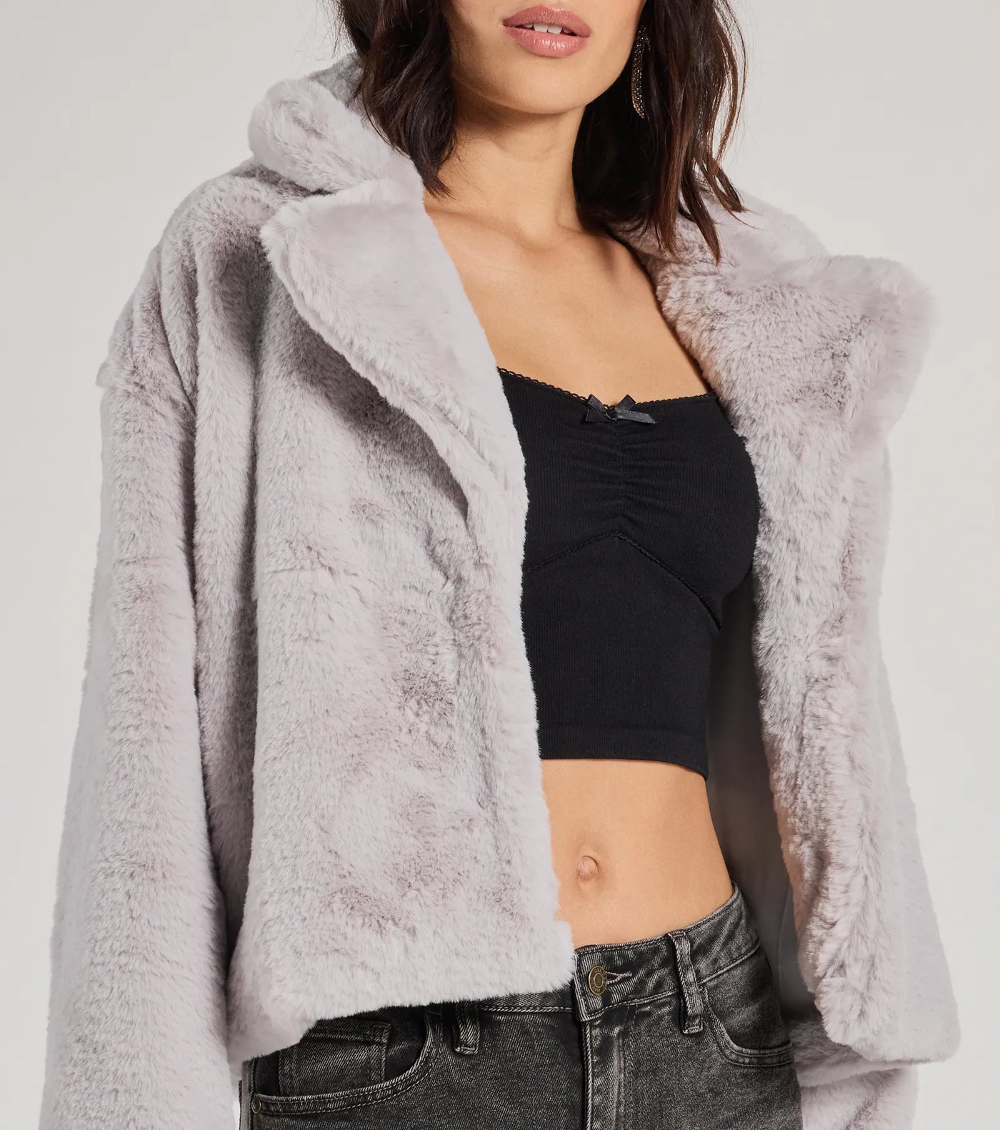 Diva Chic Cropped Faux Fur Jacket