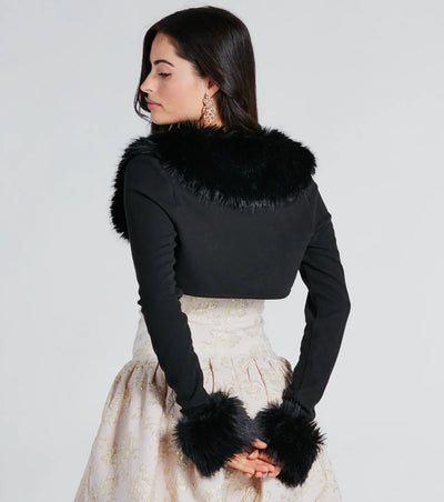 Exclusive Chic Faux Fur Long Sleeve Bolero