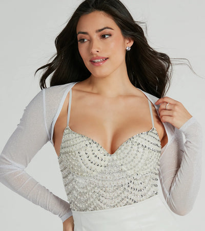 Party Glow Glitter Mesh Bolero