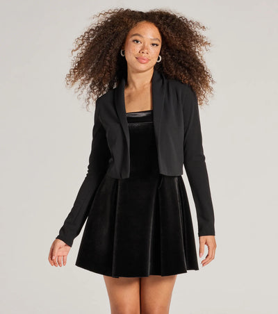 Essential Chic Crepe Cropped Blazer