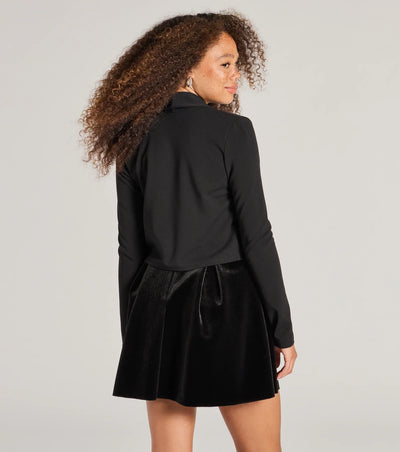 Essential Chic Crepe Cropped Blazer