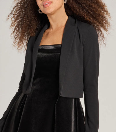 Essential Chic Crepe Cropped Blazer