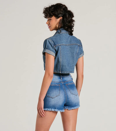 Cool Impression Short Sleeve Denim Jacket