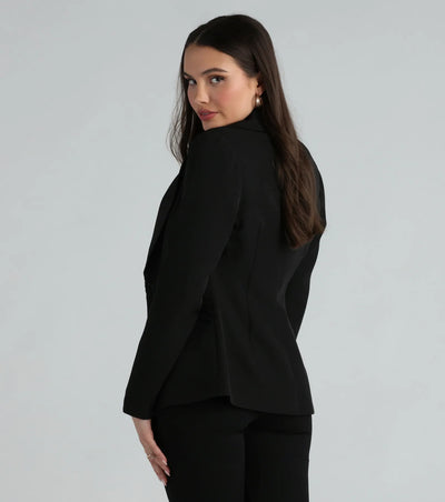 Business Classy Woven Ruched Blazer