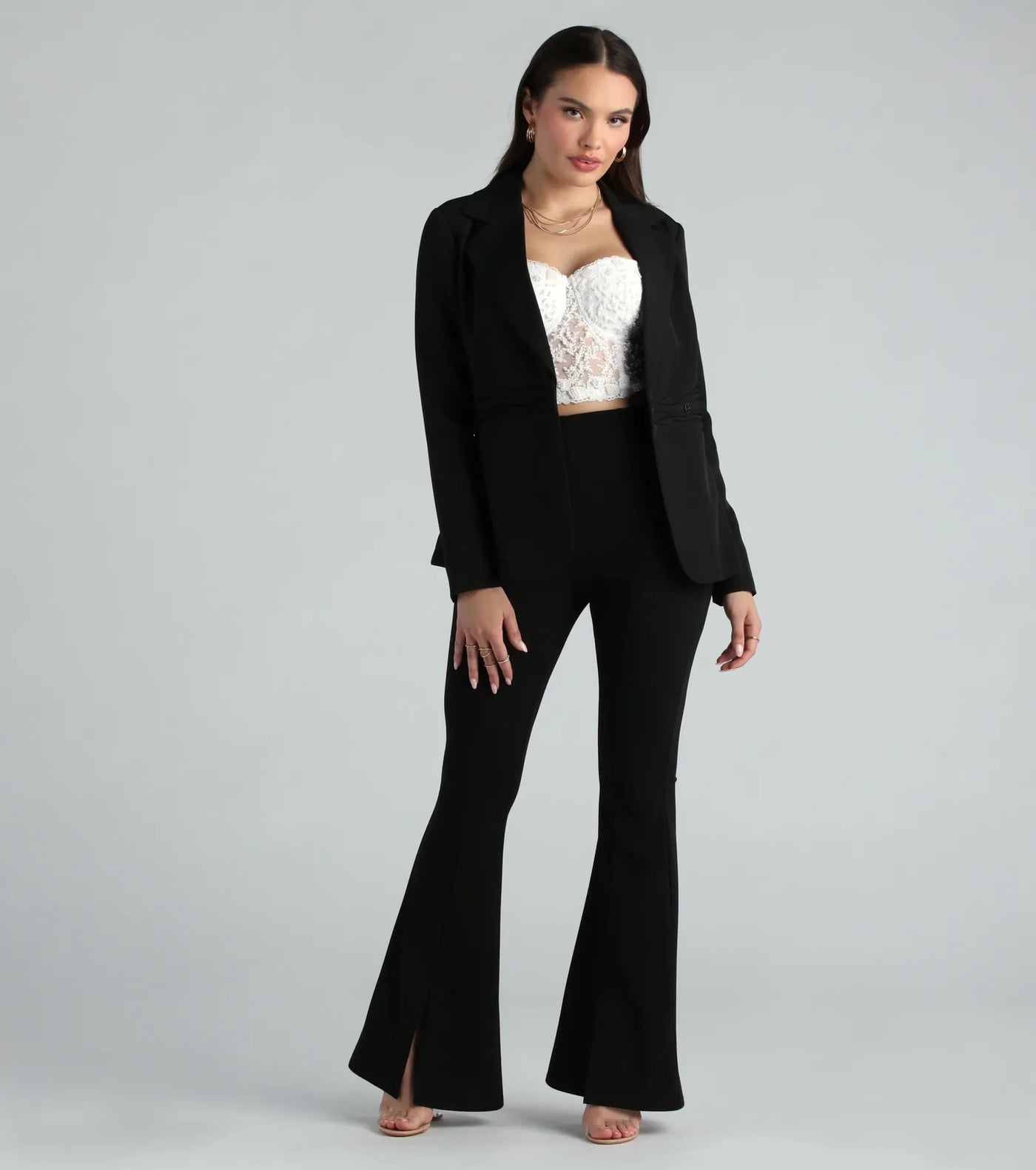 Business Classy Woven Ruched Blazer