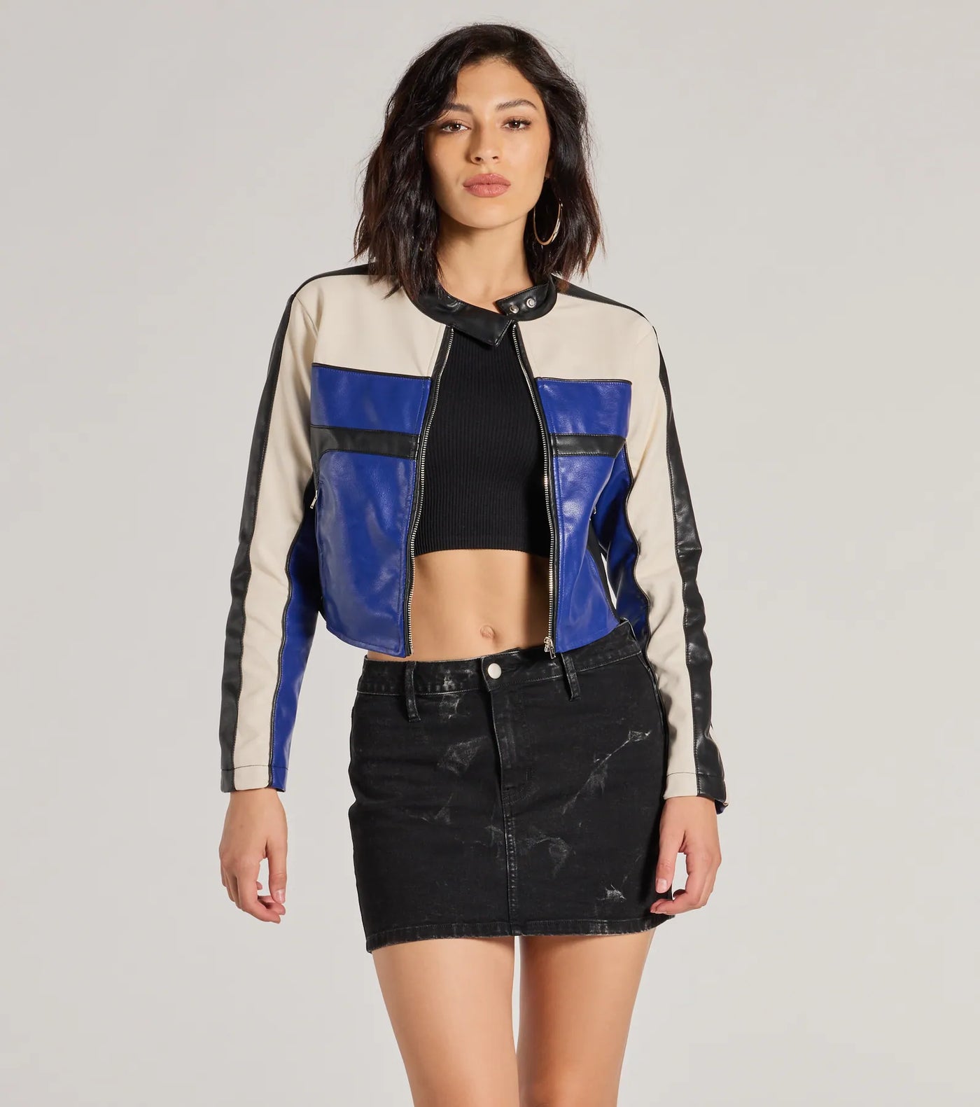 Ride In Style Faux Leather Moto Crop Jacket