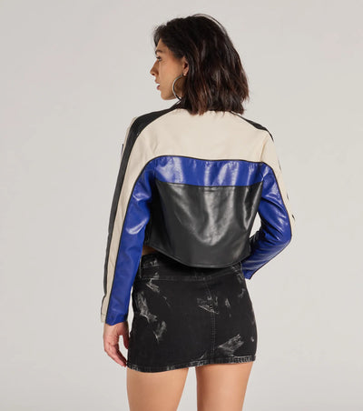 Ride In Style Faux Leather Moto Crop Jacket