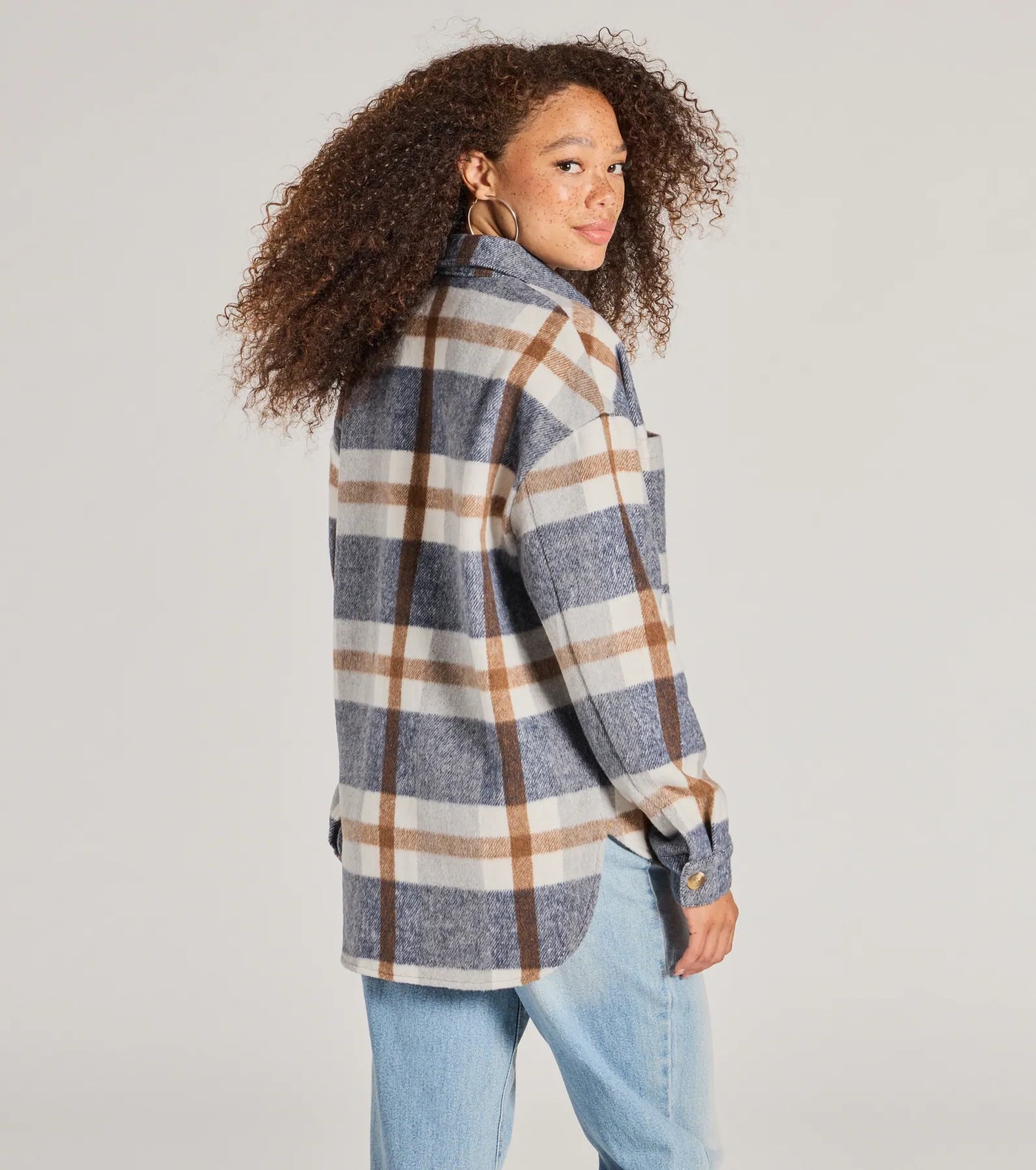 Effortless Cutie Long Sleeve Plaid Shacket