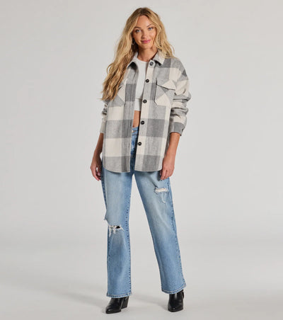 Cozy Season Plaid Button-Down Shacket