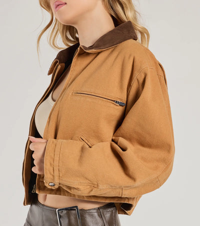 Iconic Textures Cropped Corduroy Jacket