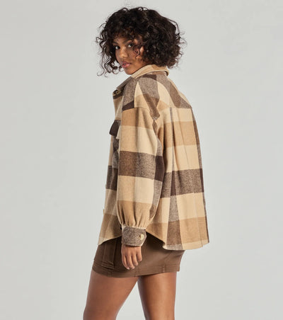 Plaid Passion Oversized Faux Wool Shacket