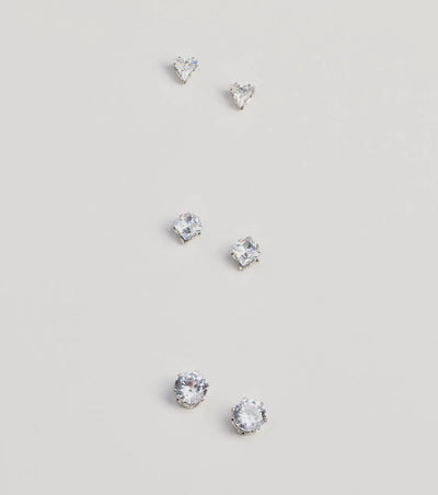 Perfect Set Rhinestone Stud Earrings Pack