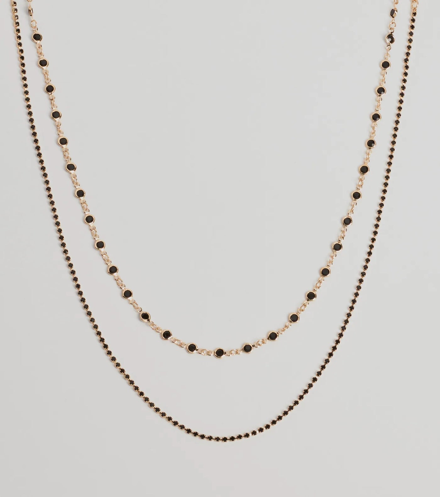 Sleek Aura Layered Stone Necklace