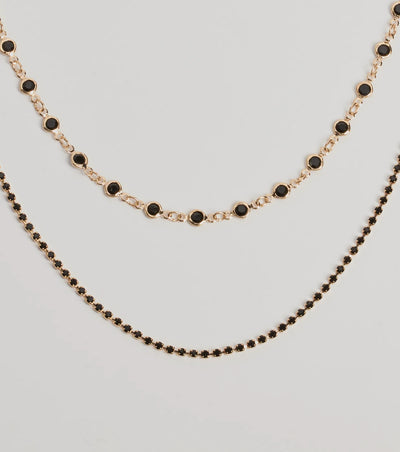 Sleek Aura Layered Stone Necklace