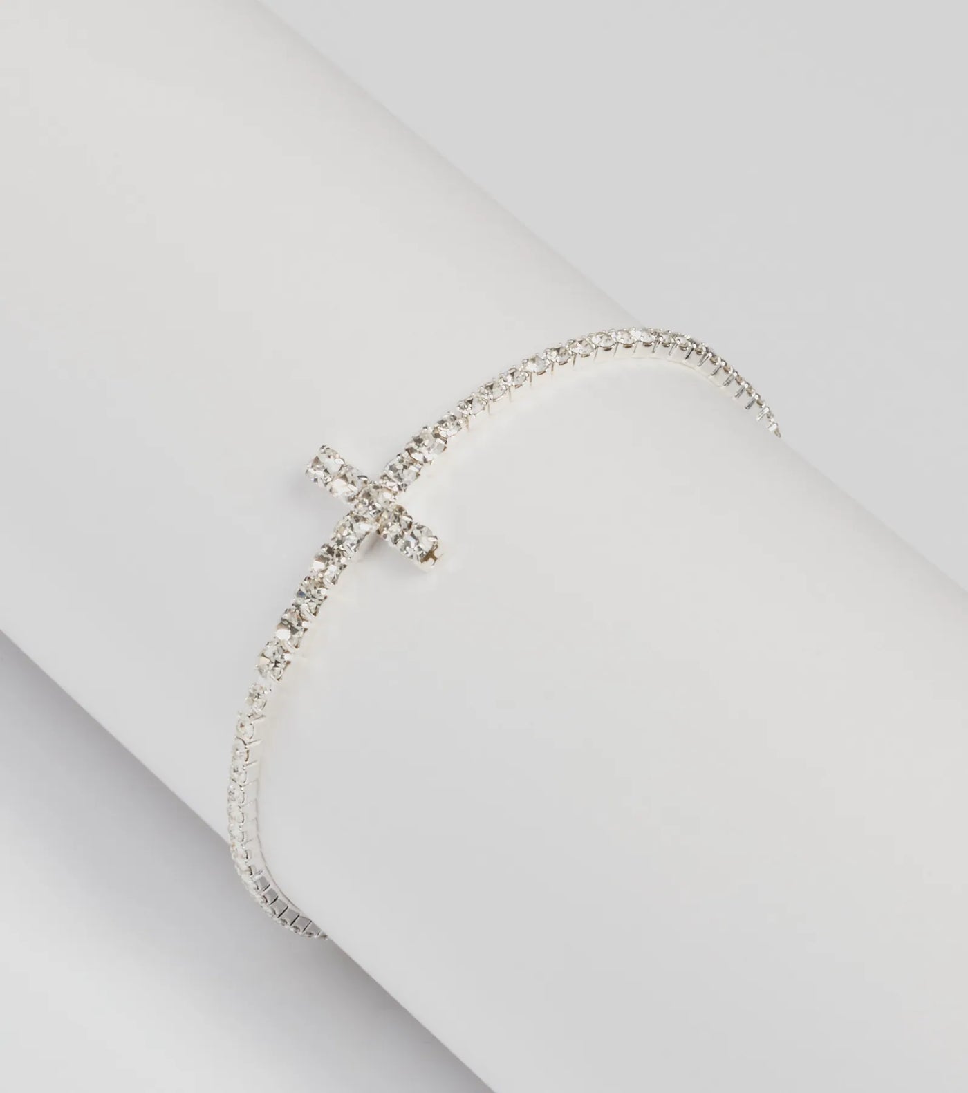 Glitzy Sparkle Rhinestone Cross Bracelet