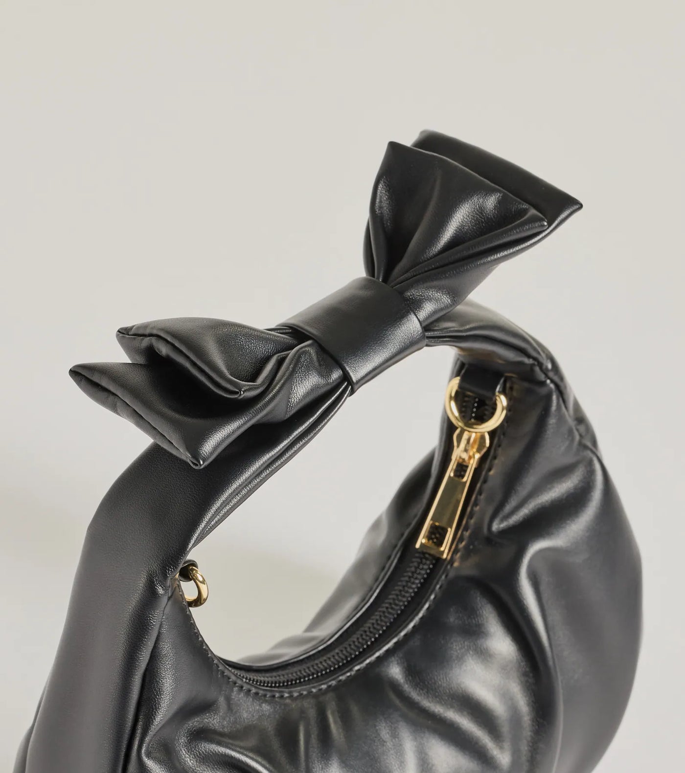 Chic Muse Faux Leather Bow Handbag