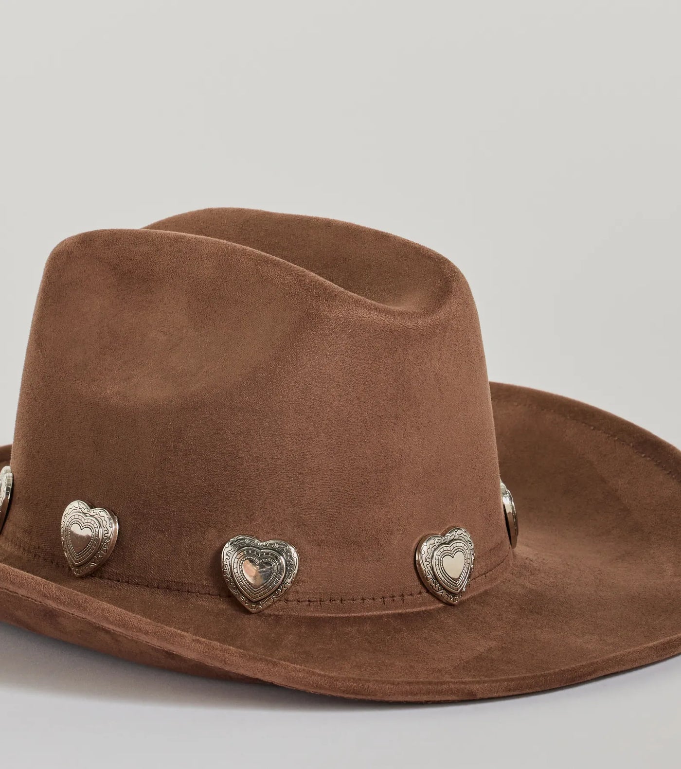 Western Heart Faux Suede Cowboy Hat