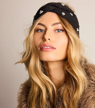 Chic Beauty Faux Pearl Head Wrap