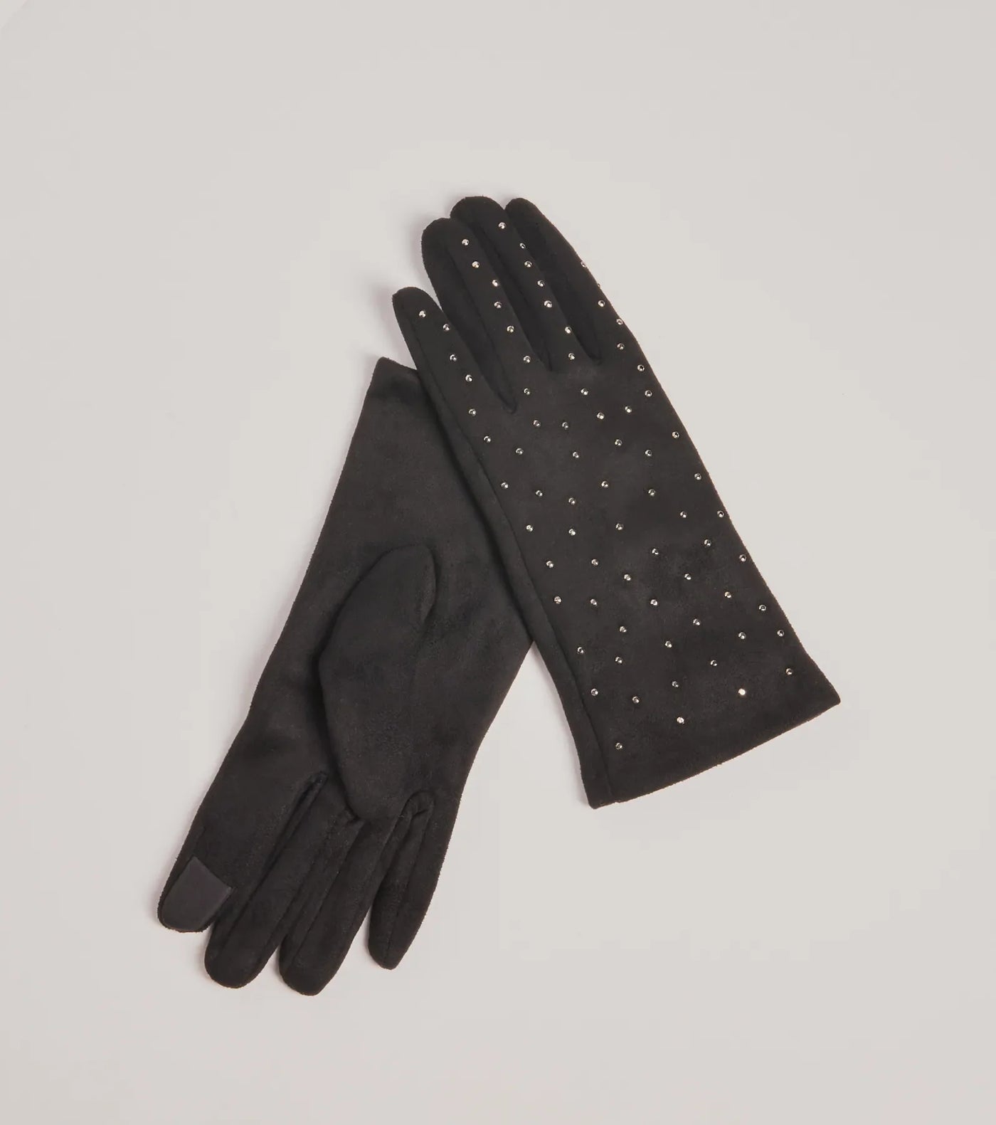 Sparkle Moment Faux Suede Rhinestone Gloves