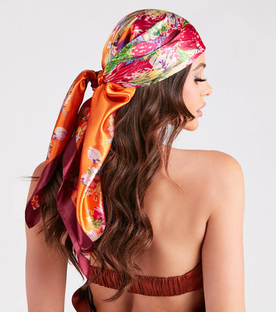 Effortless Beauty Floral Silk Scarf