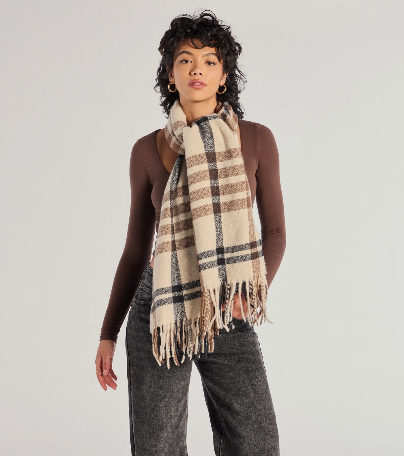 Play On In Plaid Blanket Scarf