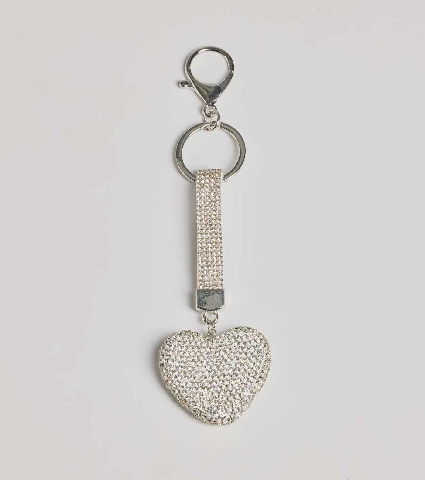 Shimmering Rhinestone Heart Bag Charm