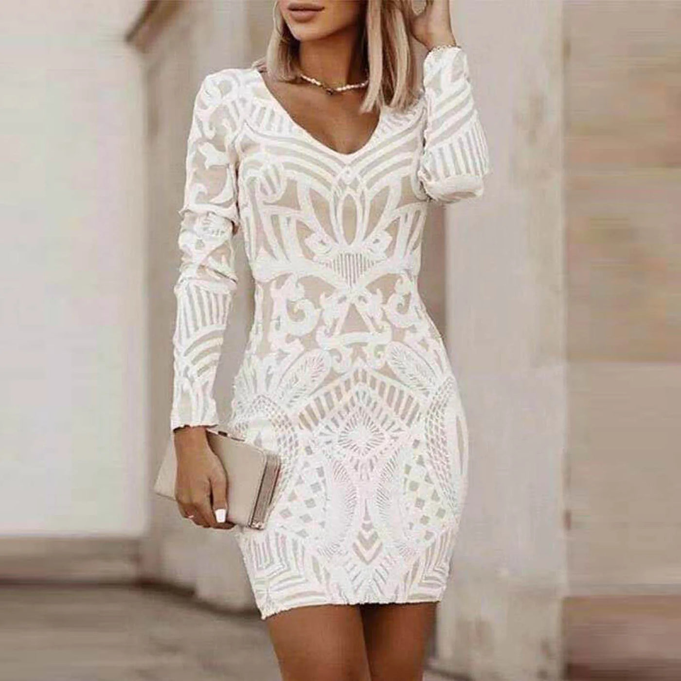 White Casual Dress - Lumikova