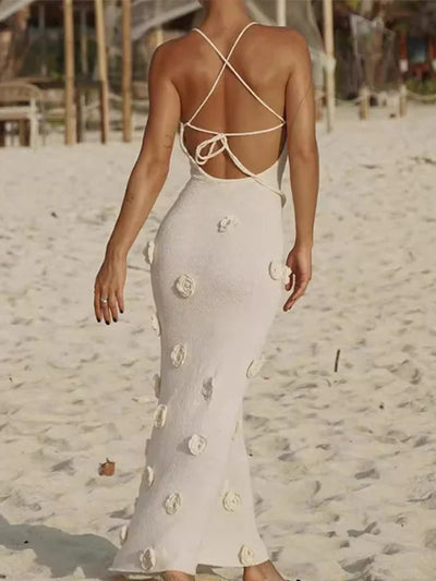 White Beach Maxi Elegant Dress - Lumikova