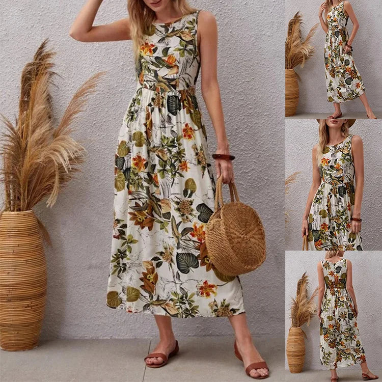 Vintage Floral Maxi Dress - Summer 2024 - Lumikova