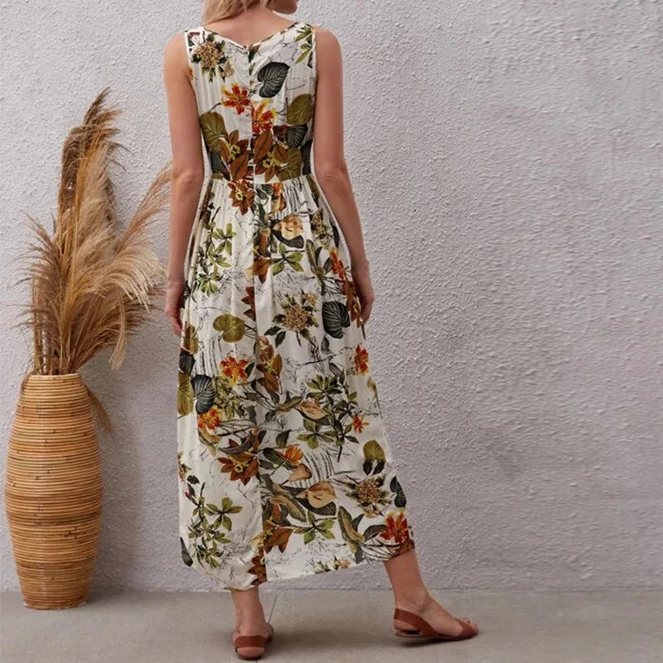 Vintage Floral Maxi Dress - Summer 2024 - Lumikova