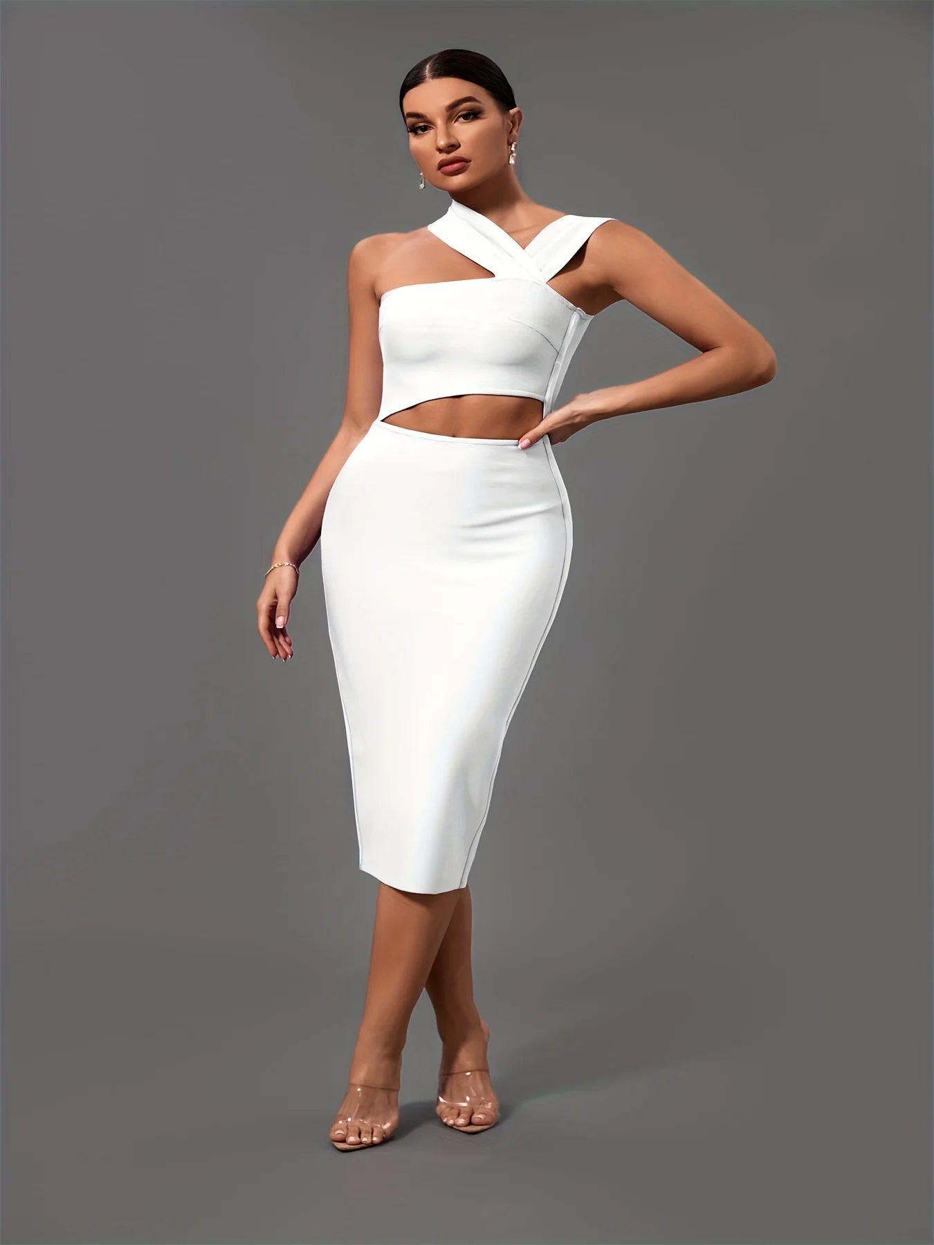 White Bandage Chic Dress - Lumikova