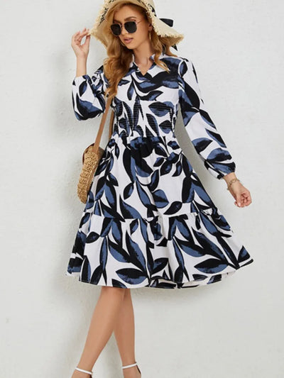 Romy Floral Long Sleeve Midi Dress - Lumikova