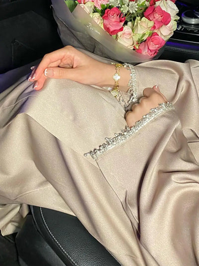 Diamond Beading Robe Abaya - Lumikova