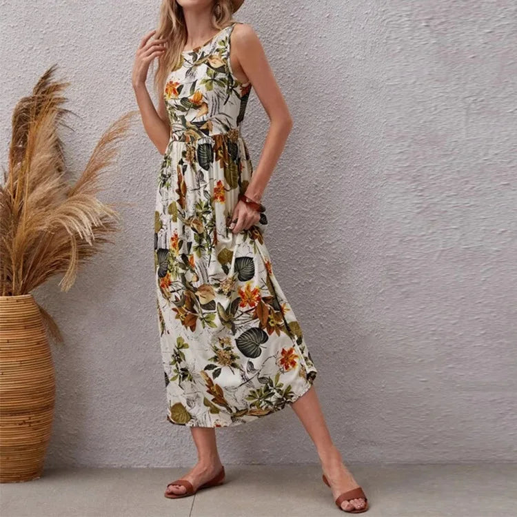 Vintage Floral Maxi Dress - Summer 2024 - Lumikova