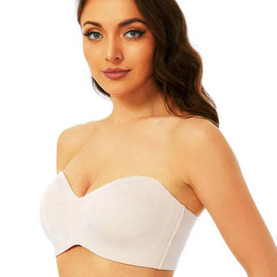 Full Support Non-Slip Convertible Bandeau Bra - Strapless Push up Bra - Lumikova