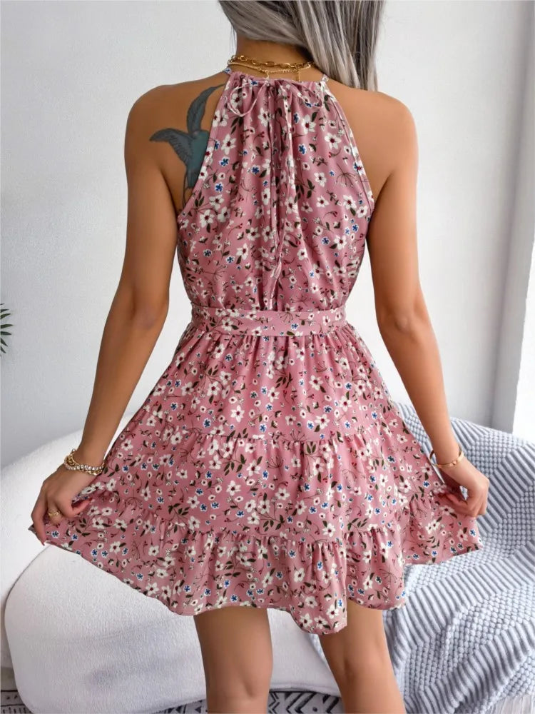 Nina Floral Sleeveless Mini Dress - Lumikova