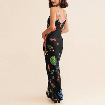 Maxikleid mit Frucht-Slip