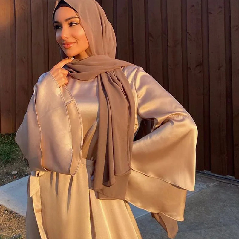 Maxi Satin Dress - Modest Fashion Abaya - Lumikova