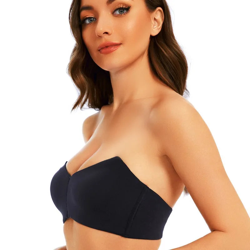 Full Support Non-Slip Convertible Bandeau Bra - Strapless Push up Bra - Lumikova