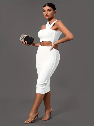 White Bandage Chic Dress - Lumikova