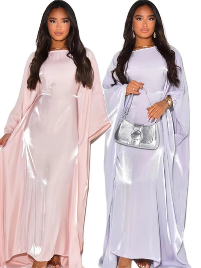 Satin  Butterfly Abaya - Luxury Dubai Style - Lumikova