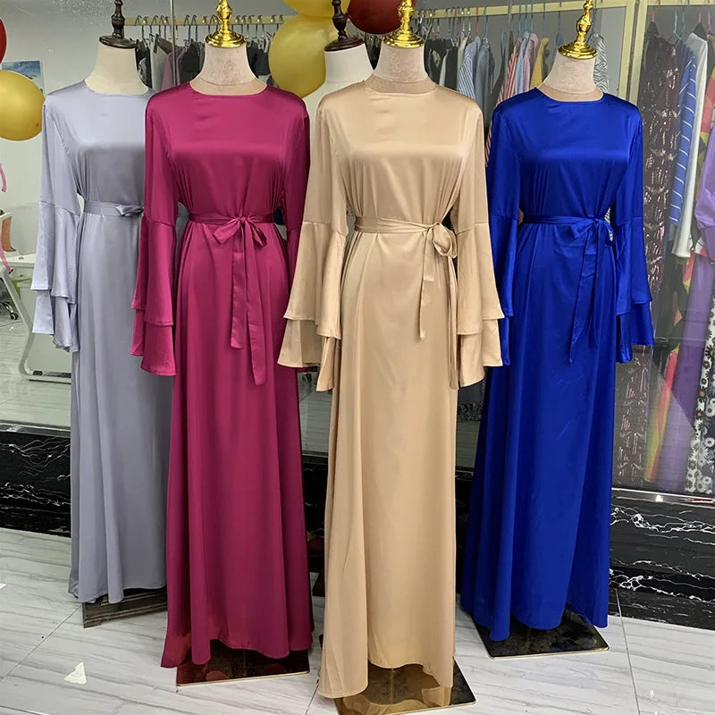 Maxi Satin Dress - Modest Fashion Abaya - Lumikova