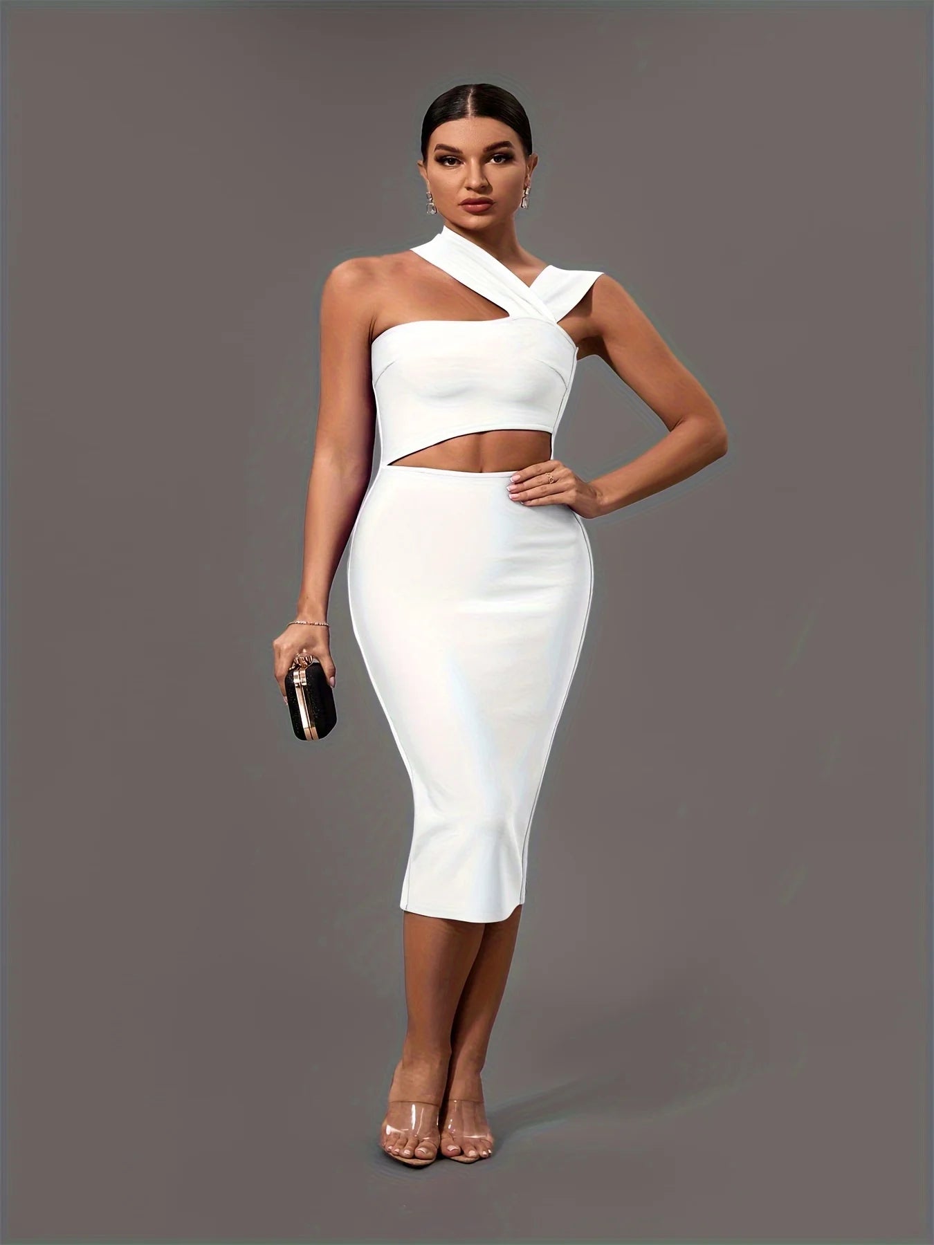 White Bandage Chic Dress - Lumikova