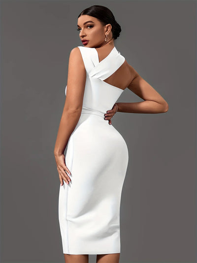 White Bandage Chic Dress - Lumikova